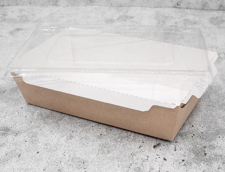 Салатник 1000 мл, крафт с белым дном main slide image