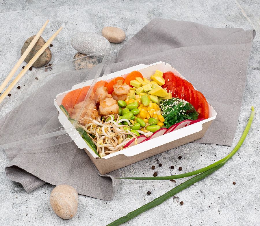 Салатник 1000 мл, крафт с белым дном main slide image